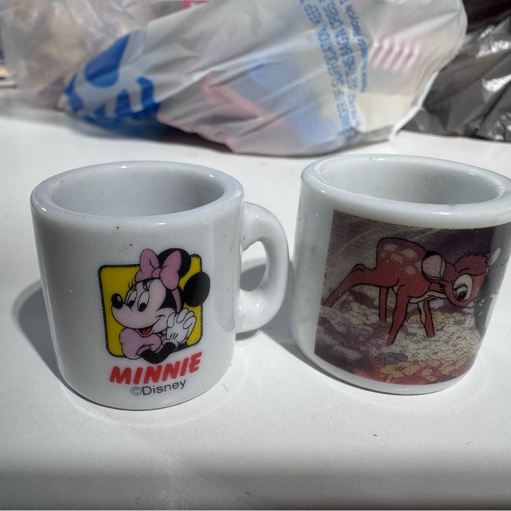 Minnie Mouse and Bambi Mini Ceramic Mugs